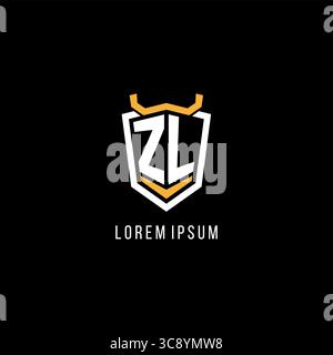 Anfängliche geometrische ZL Schild Esport Logo Monogramm Design Vektorgrafik Stock Vektor