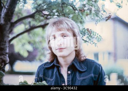 Dale Griffin. Schlagzeuger der britischen Rockband Mott The Hoople. Foto aus dem Jahr 1974. Stockfoto