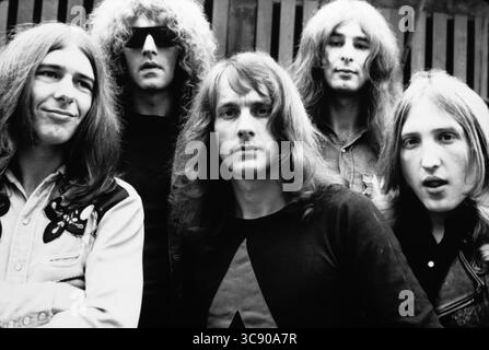 Die britische Rockgruppe Mott the Hoople wurde 1971 aufgenommen. Stockfoto