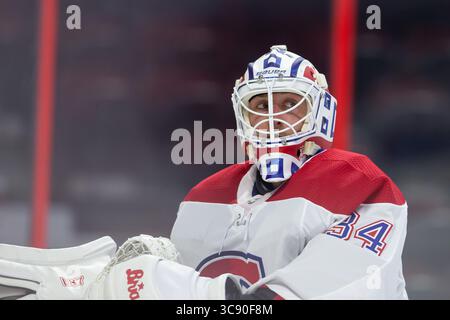 21. Februar 2021: Jake Allen (34), Torhüter der Montreal Canadiens und der Ottawa Senators im Canadian Tire Centre in Ottawa, Kanada. Daniel Lea/CSM(Kreditbild: &Copy; Daniel Lea/CSM via ZUMA Wire) Stockfoto