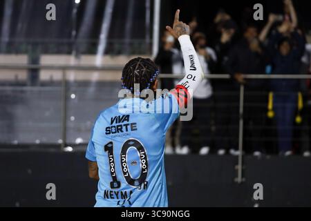 Sao Paulo, Brasilien. August 2025. Neymar von Santos während des Spiels gegen Juventude in der 18. Runde der brasilianischen Meisterschaft, im Morumbis Stadium südlich von São Paulo, an diesem Montag, dem 4. Platz. Quelle: Brazil Photo Press/Alamy Live News Stockfoto