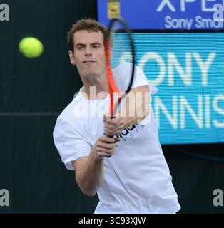 22. März 2013, Key Biscayne, Florida, Vereinigte Staaten von Amerika: KEY BISCAYNE, FL - 22. MÄRZ: Andy Murray aus Großbritannien am 5. Tag der Sony Open im Crandon Park Tennis Center am 22. März 2013 in Key Biscayne, Florida. Leute: Andy Murray. (Kreditbild: © SMG via ZUMA Wire) Stockfoto