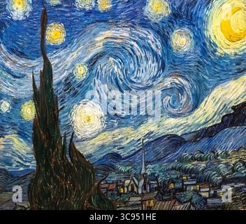 Gemälde namens Sternennacht von Vincent van Gogh im MOMA Art Museum in New York Stockfoto