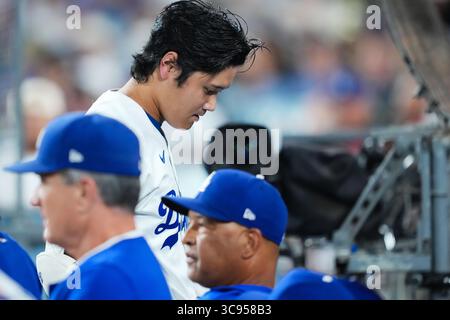 Kalifornien, USA. August 2025. Shohei Ohtani, (Dodgers), 4. August 2025: Baseball: Shohei Ohtani, (Dodgers), MLB-Spiel zwischen Los Angeles Dodgers und St. Louis Cardinals im Dodger Stadium in Kalifornien, USA. Creative 2/AFLO/Alamy Live News Stockfoto