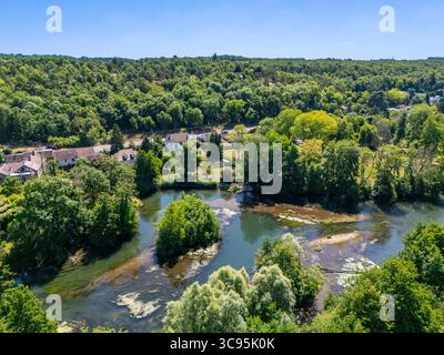 Bagneaux-sur-Loing, Canal du loing (Loing-Kanal), Département seine-et-Marne in der Region Île-de-France, Frankreich Stockfoto