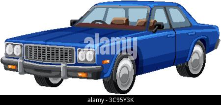 Detaillierte Vektor-Illustration einer klassischen blauen Limousine mit realistischer Schattierung und klaren Linien, die Vintage-Automobildesign betonen Stock Vektor