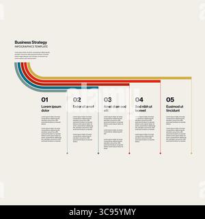 Infografik-Vorlage Für Horizontale Zeitachse Für Geschäftsstrategie. Bearbeitbare Vektordarstellung. Stock Vektor