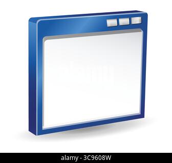 Isometeric Desktop – Symbol für leeren Anwendungsbildschirm – Abbildung als EPS 10-Datei Stock Vektor