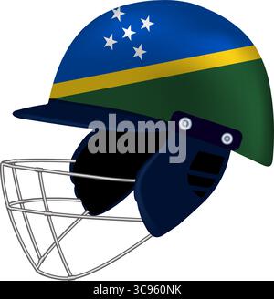 Crickethelm mit Salomonen-Flagge Stock Vektor