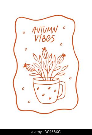 Hand gezeichnet gemütliche Herbst Vektor Illustration Stock Vektor