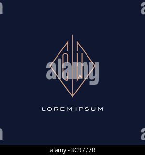 Monogramm CW-Logo mit luxuriösem, modernem Logodesign im Rautenrautenstil Vektorgrafik Stock Vektor