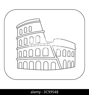 Minimalistische Architekturzeichnung des Kolosseums Stock Vektor