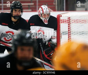 29. Oktober 2022: Ohio State Buckeyes Torhüter Raygan Kirk (1) während des Spiels gegen die Minnesota Golden Gophers in Columbus, Ohio. Brent Clark/CSM (Bild: © Brent Clark/CSM via ZUMA Press Wire) Stockfoto