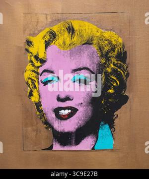 Gemälde mit dem Namen Gold Marilyn Monroe von Andy Warhol im MOMA Art Museum in New York Stockfoto
