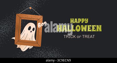 Frohes Halloween. Horizontales Banner. Trick or Treat Stock Vektor