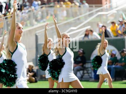 22. Oktober 2022: Baylor Bears Cheerleader während der 2. Hälfte des NCAA Football-Spiels zwischen den Kansas Jayhawks und Baylor Bears im McLane Stadium in Waco, Texas. Matthew Lynch/CSM (Foto: © Matthew Lynch/CSM via ZUMA Press Wire) Stockfoto