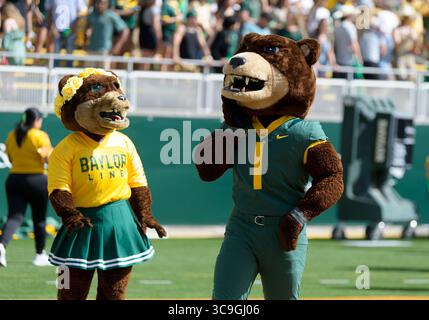 22. Oktober 2022: Baylor Bears Maskottchen während der 2. Hälfte des NCAA Football-Spiels zwischen den Kansas Jayhawks und Baylor Bears im McLane Stadium in Waco, Texas. Matthew Lynch/CSM (Foto: © Matthew Lynch/CSM via ZUMA Press Wire) Stockfoto