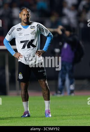 São Paulo, Brasilien. August 2025. Fußball - Brasilianische Meisterschaft 2025 - Santos und Juventude - Morumbi Stadium. Santos Neymar Júnior Stockfoto