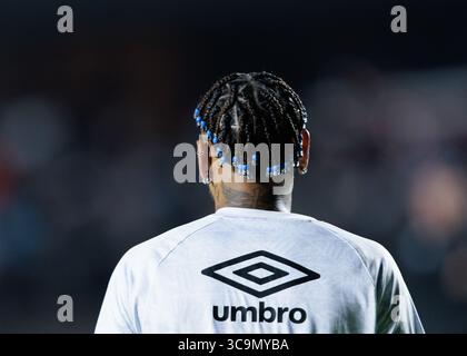 São Paulo, Brasilien. August 2025. Fußball - Brasilianische Meisterschaft 2025 - Santos und Juventude - Morumbi Stadium. Santos Neymar Júnior Stockfoto