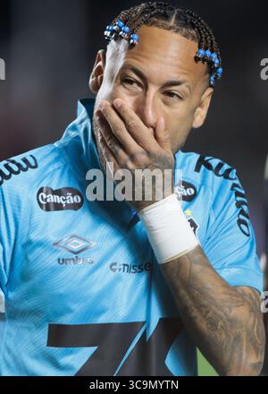 São Paulo, Brasilien. August 2025. Fußball - Brasilianische Meisterschaft 2025 - Santos und Juventude - Morumbi Stadium. Santos Neymar Júnior Stockfoto