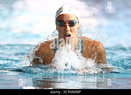 11. Juni 2023, Rennes, Bretagne, Frankreich: FANTINE LESAFFRE aus Frankreich tritt am 1. Tag der französischen Meisterschaft 2023 in Rennes in den 200-m-Rennen der schwimmenden Frauen an (Foto: © Mickael Chavet/ZUMA Press Wire) Stockfoto