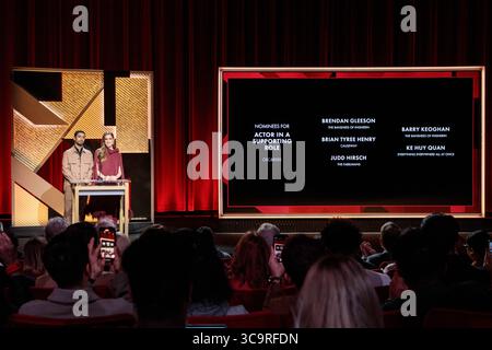 24. Januar 2023, Beverly Hills, Kalifornien, USA: RIZ AHMED und ALLISON WILLIAMS moderieren die Bekanntgabe der Nominierten für die 95. Annual Academy Awards, die am Dienstag, den 24. Januar 2023, verliehen wurden. (Bild: © Al Seib/AMPAS/ZUMA Wire) Stockfoto