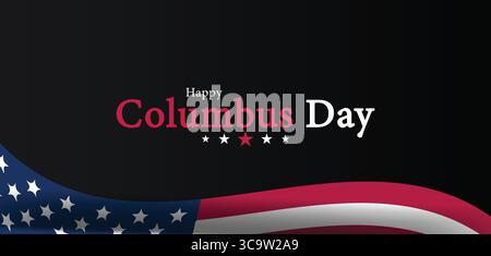Happy Columbus Day Celebration mit amerikanischer Flagge und Hintergrund Stock Vektor