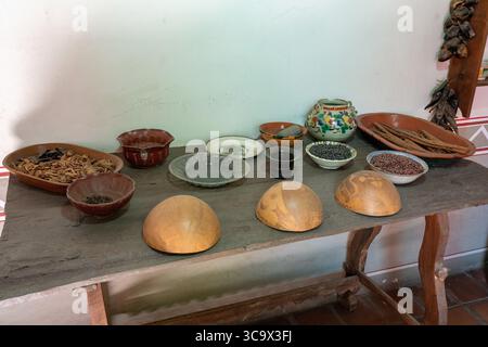 22. November 2018, Oaxaca de Juarez, Oaxaca, Mexiko: Historische Einrichtung im Casa Juarez Site Museum in Oaxaca, Mexiko, wo Benito Juarez 10 Jahre als Junge lebte. (Kreditbild: © Jon G. Fuller / Vwpics/VW Pics via ZUMA Press Wire) Stockfoto