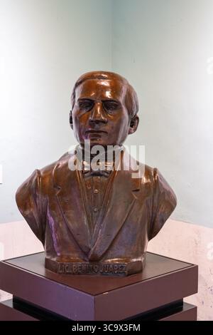 22. November 2018, Oaxaca de Juarez, Oaxaca, Mexiko: Eine Büste von Benito Juarez im Casa Juarez Site Museum in Oaxaca, Mexiko, wo er 10 Jahre als Junge von 1818 bis 1828 lebte. (Kreditbild: © Jon G. Fuller / Vwpics/VW Pics via ZUMA Press Wire) Stockfoto