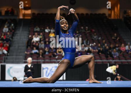 6. Januar 2023: KAYLEI MCDONALD von der Fisk University tritt während des Wettbewerbs in der Orleans Arena in Las Vegas an. (Bild: © Amy Sanderson/ZUMA Press Wire) Stockfoto
