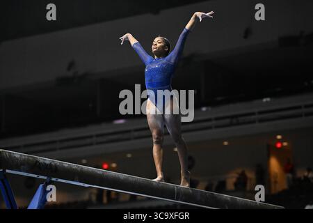 6. Januar 2023: KAYLEI MCDONALD von der Fisk University tritt während des Wettbewerbs in der Orleans Arena in Las Vegas an. (Bild: © Amy Sanderson/ZUMA Press Wire) Stockfoto