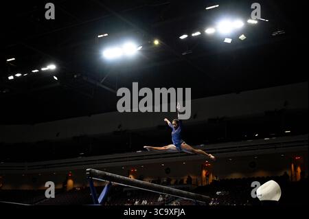 6. Januar 2023: KAYLEI MCDONALD von der Fisk University tritt während des Wettbewerbs in der Orleans Arena in Las Vegas an. (Bild: © Amy Sanderson/ZUMA Press Wire) Stockfoto