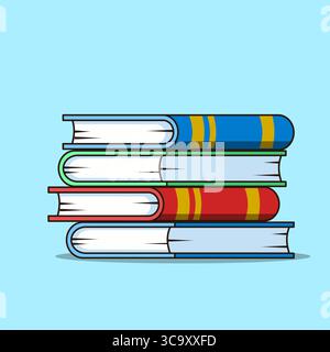 Isolierter Stapel von bunten Büchern Vektor-Illustration flaches Design Stock Vektor