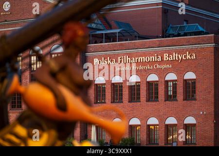 Danzig, Polen, 22. Mai 2025. Baltische philharmonie in Danzig. Nachtaufnahme. Stockfoto