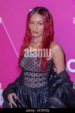 4. Februar 2023, Century City, Kalifornien, USA: Rhea Raj auf dem roten Teppich des 54. NAACP Image Awards – Nominees Luncheon am Samstag, 4. Februar 2023 im Fairmont Century Plaza in Century City, Kalifornien. JAVIER ROJAS/PI (Foto: © Prensa Internacional Via ZUMA Press Wire) Stockfoto