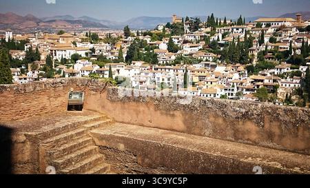 Panoramablick auf Granada von Allambra, Spanien Stockfoto
