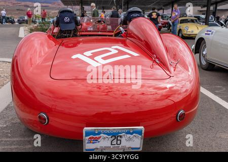 14. September 2022, Moab, Utah, USA: Ein seltener in Italien gebauter Maserati 250S-Rennwagen aus dem Jahr 1957 bei der Colorado Grand Road Rallye. (Kreditbild: © Jon G. Fuller / Vwpics/VW Pics via ZUMA Press Wire) Stockfoto