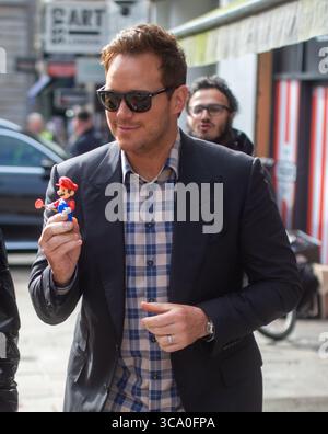16. März 2023, London, England, Vereinigtes Königreich: CHRIS PRATT wird bei seiner Ankunft im Magic Radio Studio gesehen und wirbt für „The Super Mario Bros.“ Film.“(Bild: © Tayfun Salci/ZUMA Press Wire) Stockfoto