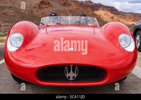 14. September 2022, Moab, Utah, USA: Ein seltener in Italien gebauter Maserati 250S-Rennwagen aus dem Jahr 1957 bei der Colorado Grand Road Rallye. (Kreditbild: © Jon G. Fuller / Vwpics/VW Pics via ZUMA Press Wire) Stockfoto