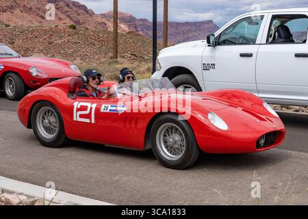 14. September 2022, Moab, Utah, USA: Ein seltener in Italien gebauter Maserati 250S-Rennwagen aus dem Jahr 1957 bei der Colorado Grand Road Rallye. (Kreditbild: © Jon G. Fuller / Vwpics/VW Pics via ZUMA Press Wire) Stockfoto
