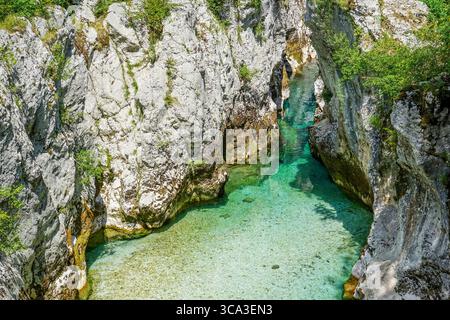 Große Soča-Schlucht, Nationalpark Triglav, Slowenien Stockfoto