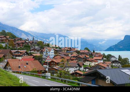Oberried am Brienzersee in der Schweiz. Stockfoto