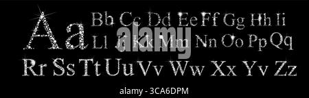 Schneepunkt-Alphabet handgezeichnet. Nicht AI, Vektorillustration Stock Vektor