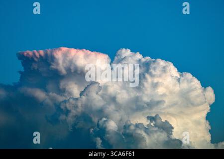 Dieses seltene atmosphärische Phänomen leuchtet in goldenen Tönen und fängt die ätherische Schönheit eines Sonnenuntergangs ein. Stockfoto