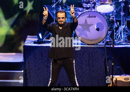 13. Juni 2023, Salt Lake City, Utah, USA: RINGO STARR UND seine All Starr Band treten in Salt Lake City im Eccles Theater auf. (Bild: © Moses Namkung/ZUMA Press Wire) Stockfoto
