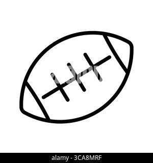 Dieses Bild zeigt einen einfachen Umriss eines klassischen American Football, der Sport und Wettkampf darstellt. Ideal für alle sportlichen Projekte oder solche Stock Vektor