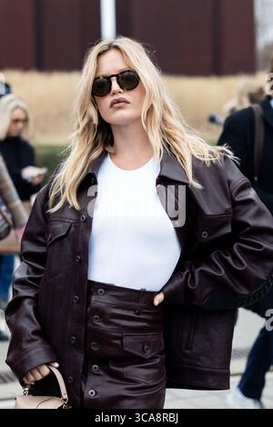 Georgia May Jagger ist am 24. Februar 2023 bei der Tod’s Fashion Show in der Mailänder Fashion Week Herbst/Winter 2023/2024 in Mailand zu sehen Stockfoto