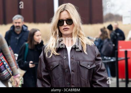 Georgia May Jagger ist am 24. Februar 2023 bei der Tod’s Fashion Show in der Mailänder Fashion Week Herbst/Winter 2023/2024 in Mailand zu sehen Stockfoto
