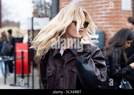 Georgia May Jagger ist am 24. Februar 2023 bei der Tod’s Fashion Show in der Mailänder Fashion Week Herbst/Winter 2023/2024 in Mailand zu sehen Stockfoto