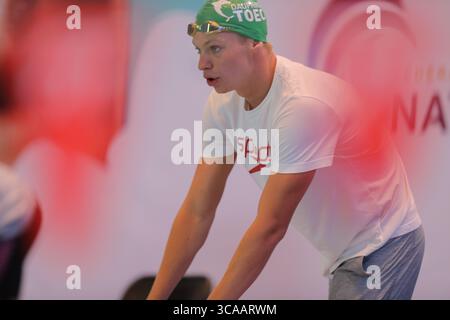 14. Juni 2023, Rennes, Bretagne, Frankreich: LEON MARCHAND von Frankreich nimmt am 4. Tag der französischen Meisterschaft 2023 in Rennes an dem 200-m-Einzelfinale der schwimmenden Männer Teil (Foto: © Mickael Chavet/ZUMA Press Wire) Stockfoto